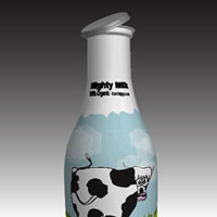 Create a Milk Bottle with a Funny Cow Label
