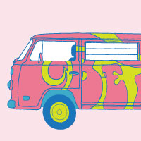 Working with Client Changes While Illustrating a Hippie Bus